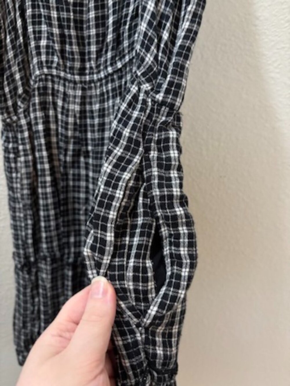 Abercrombie Kids Black & White Plaid Tiered Sleeveless Midi Dress Size 15/16 - Picture 3 of 7
